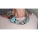 Collana in argento multifilo larimar e pietra di sole PACL1505